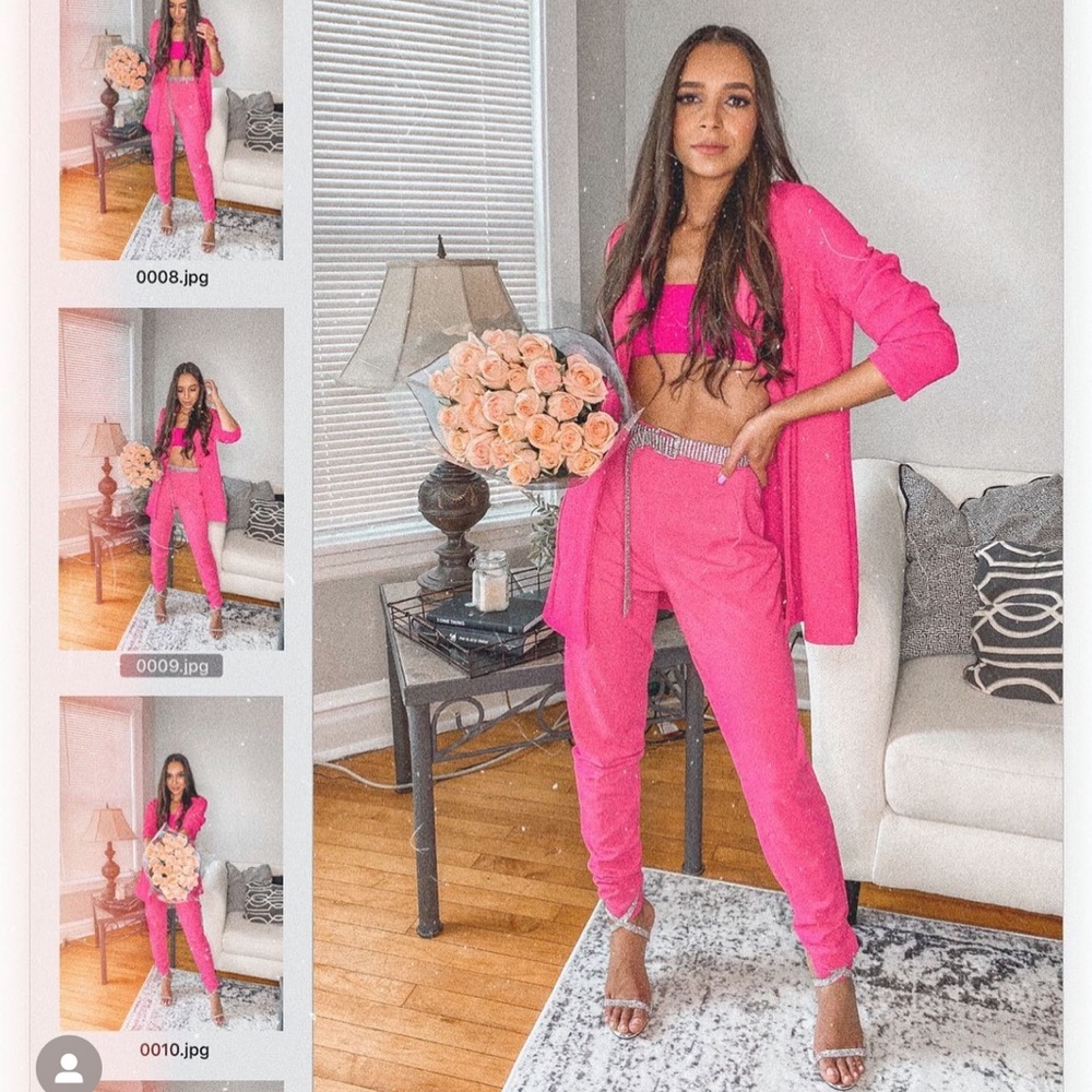Pink blazer and pants set